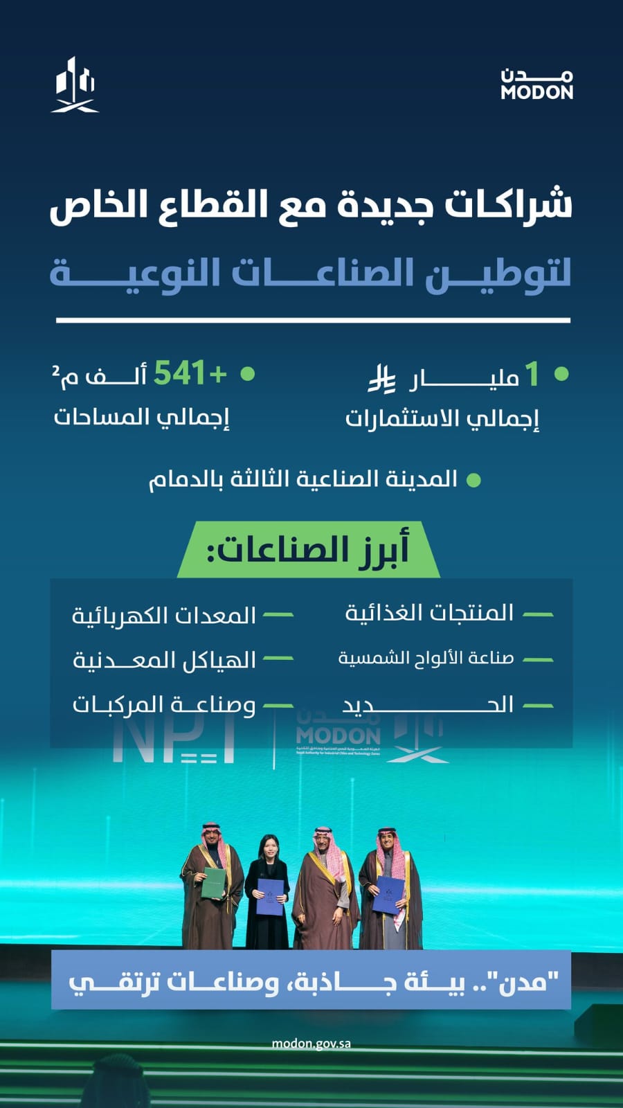 MODON announcement of new private-sector industrial localization partnerships